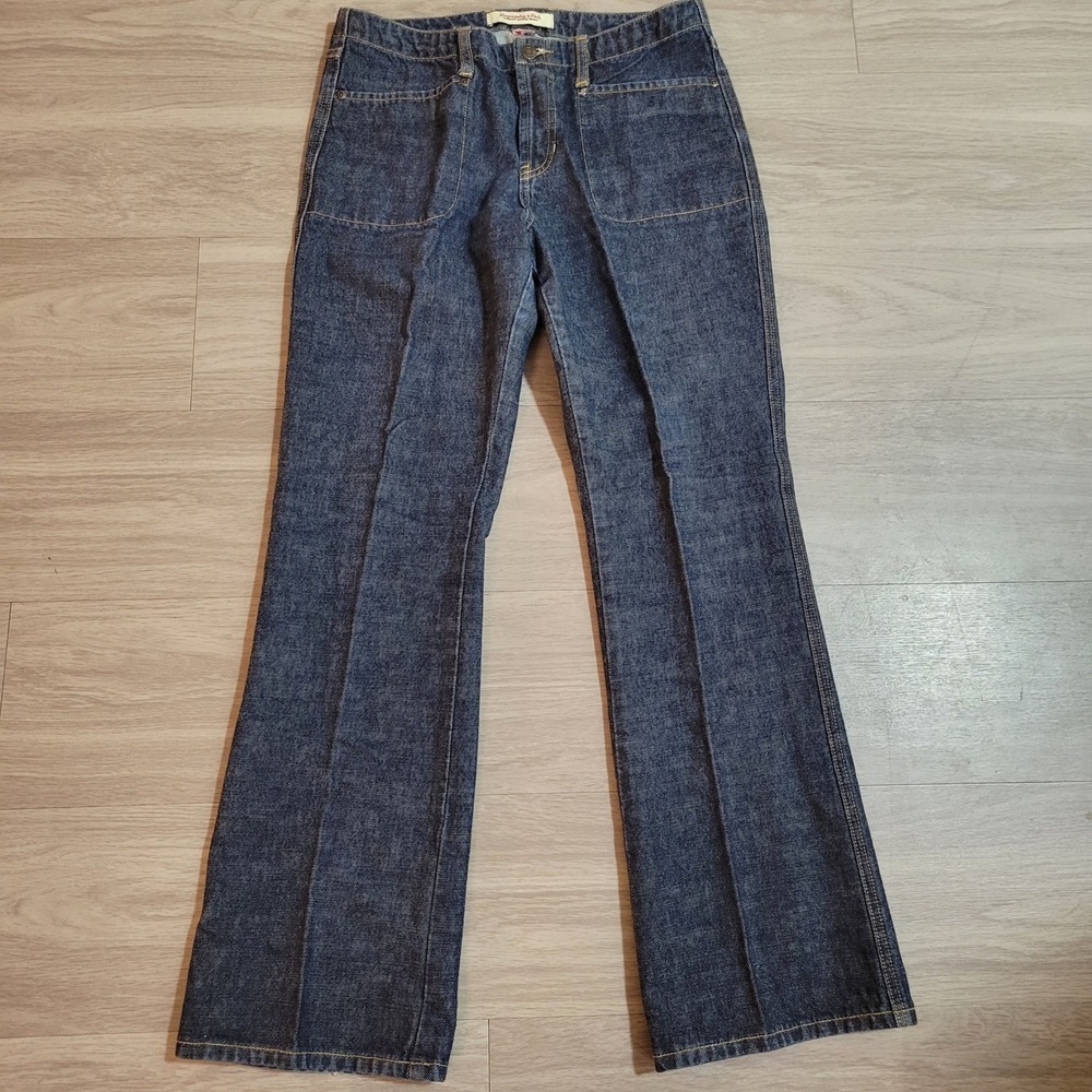 Abercrombie & Fitch Vintage Flare Jeans Dark Wash Indigo Denim Womens 30x30 Y2K